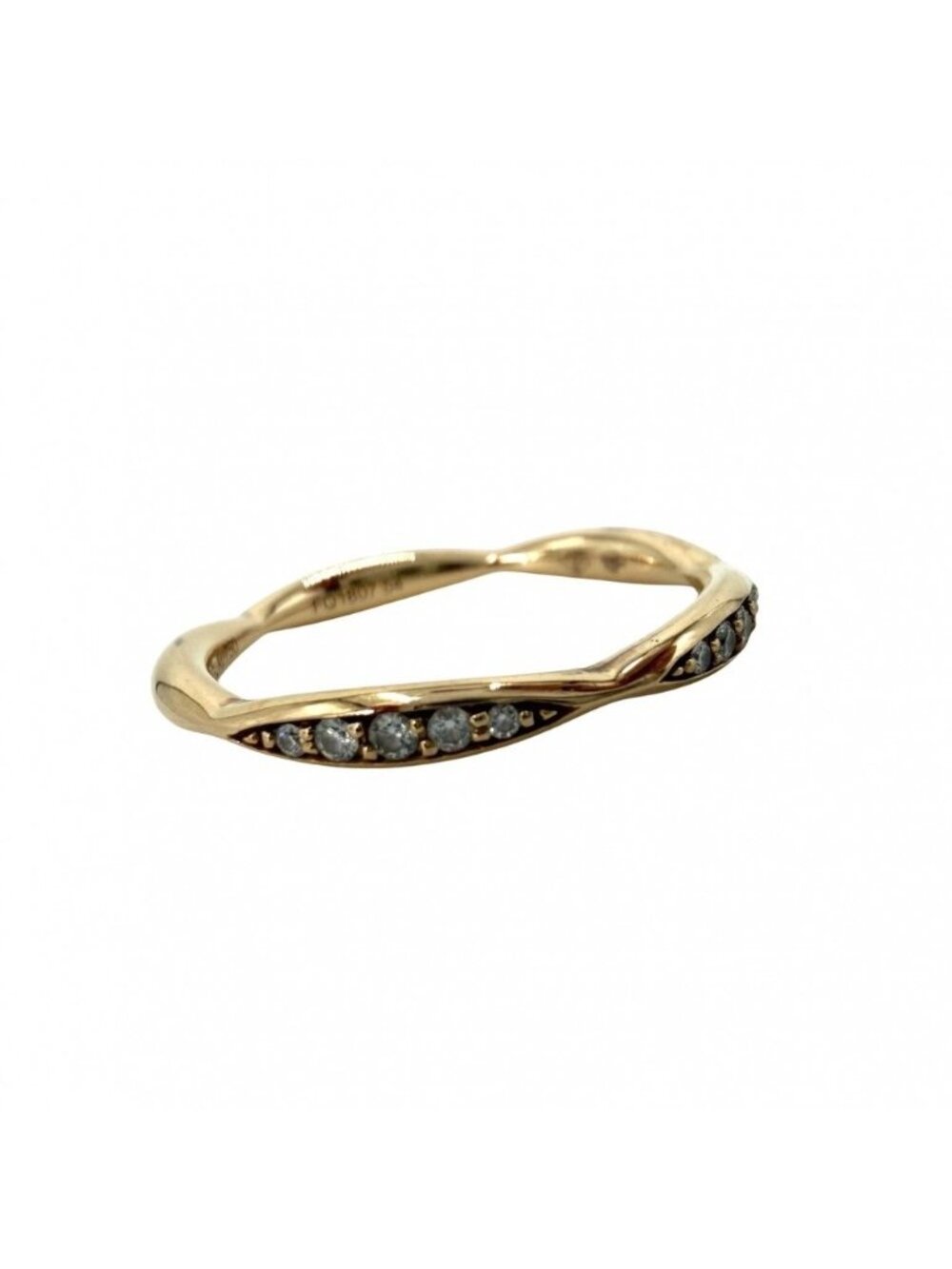 Chanel Ring Camellia Collection Half Eternity 54 18k PG Gold Diamond
